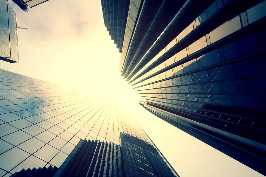gray building, office building, high rise, urban, city, town HD wallpaper