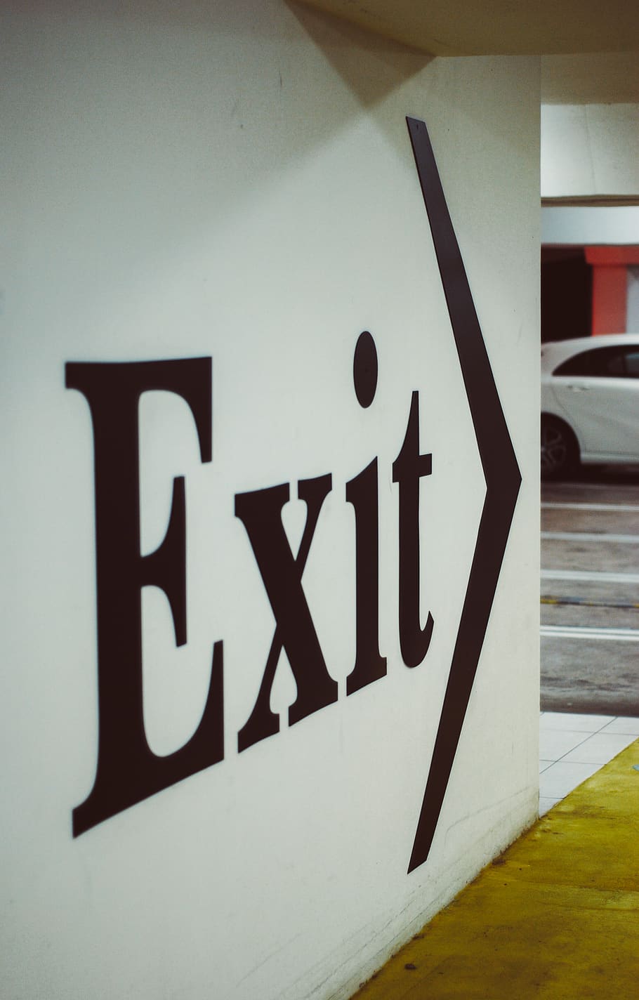 black Exit wall print, text, transportation, car, automobile HD wallpaper