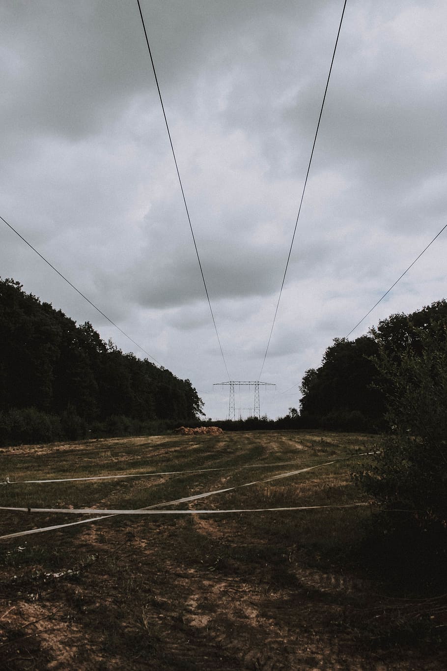 electric, field, nature, cloud, moody, sky, cable, cloud - sky HD wallpaper