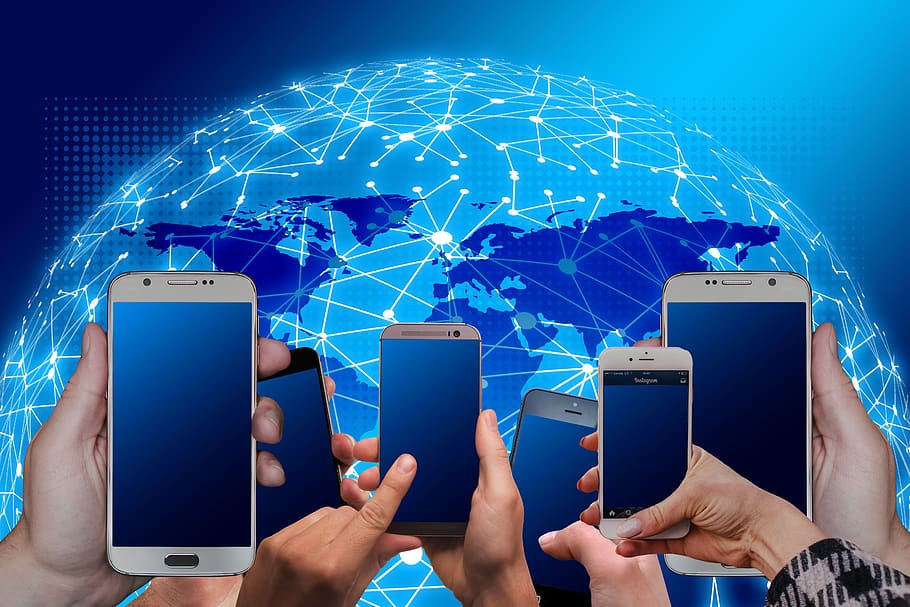 system, web, news, smartphone, hands, network, connection, connected HD wallpaper