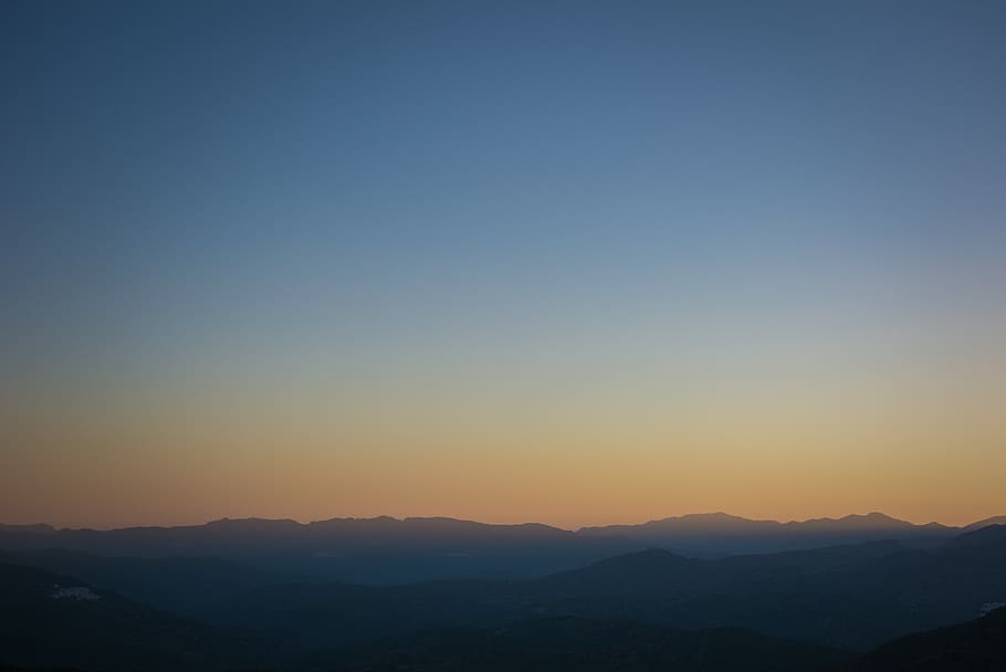 nature, outdoors, sky, mountain, mountain range, sunset, sunrise HD wallpaper