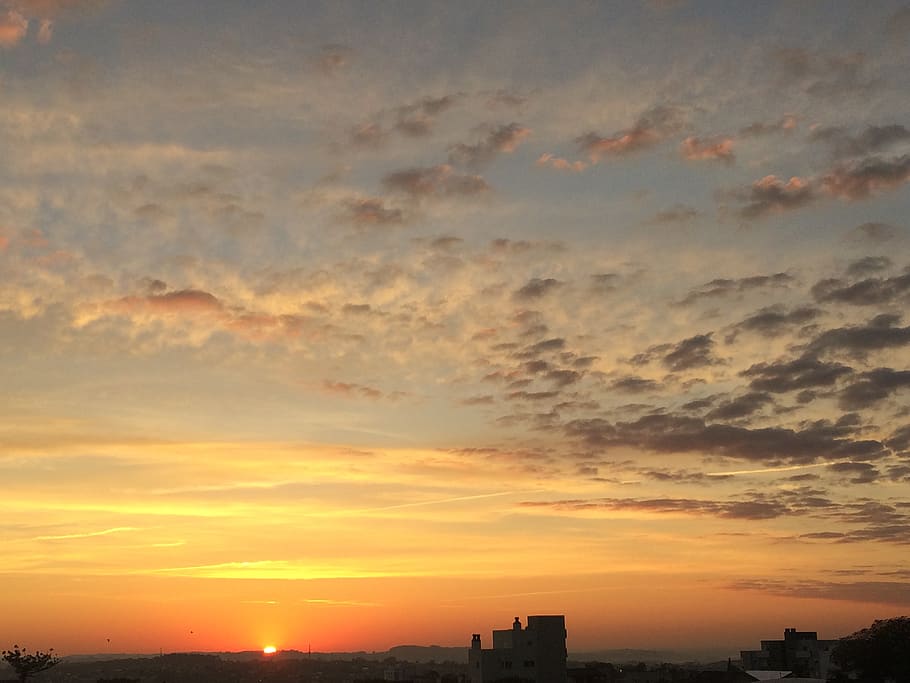 brazil, erechim, sky, light, colors, sun, sunrise, clouds, sunset HD wallpaper
