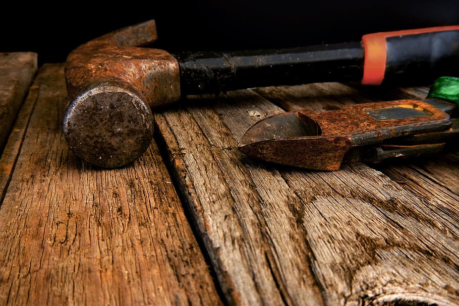 Hammer & Tools, various, construction, industrial, industry, rustic