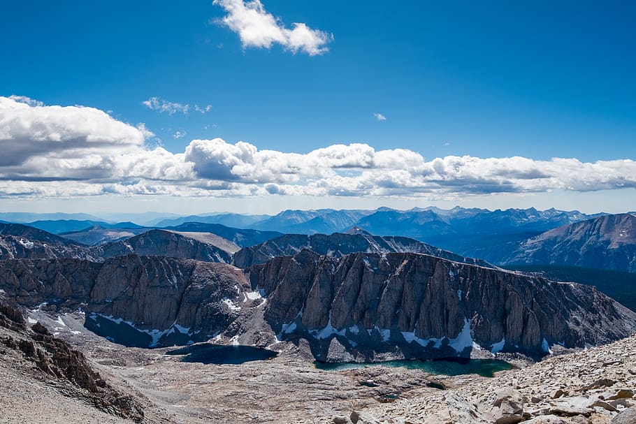 mount whitney, united states, sierras, landscape, clouds, mountains, HD wallpaper