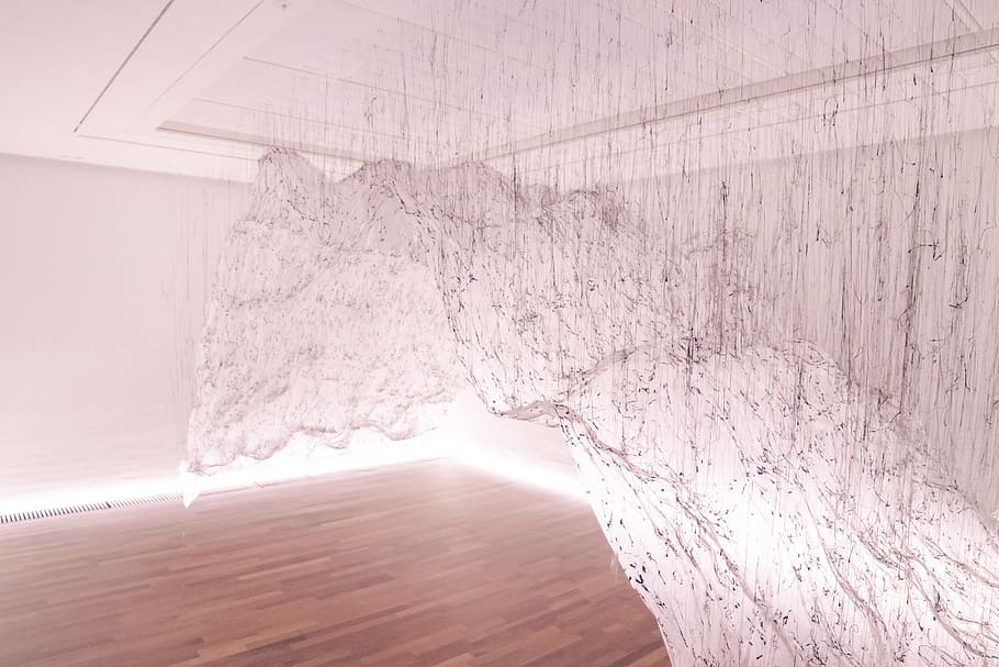3D waves décor, indoors, no people, wall - building feature HD wallpaper