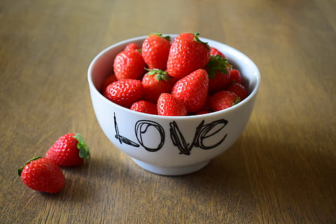 fresas, corazón, amor, love, fruta, rojo, pacto, fruit, healthy eating HD wallpaper