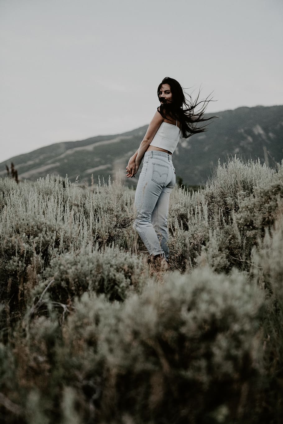 woman standing on grass during day, person, human, nature, outdoors, HD wallpaper