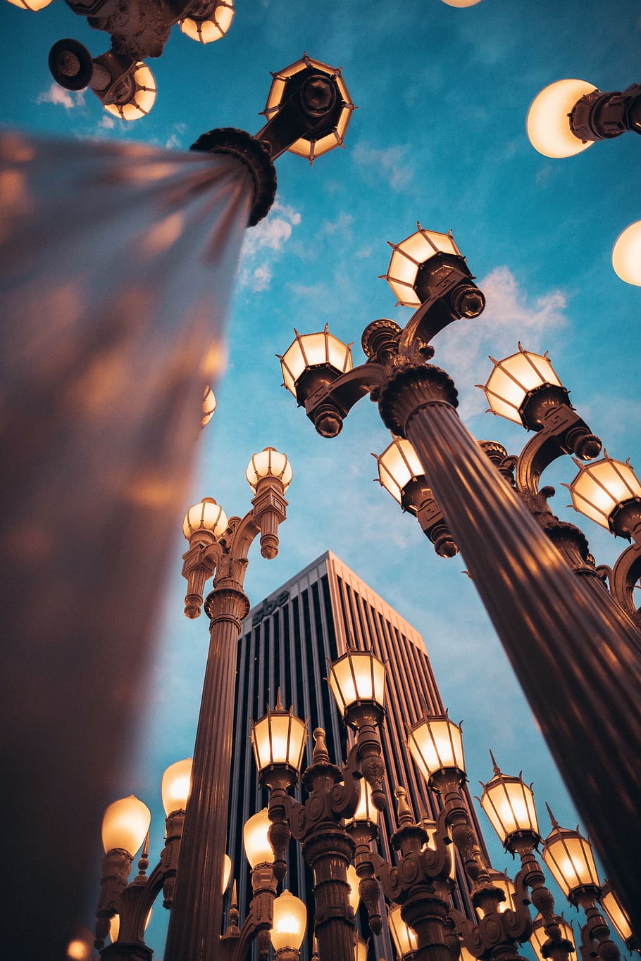 turned-on lights, low angle view, built structure, architecture HD wallpaper