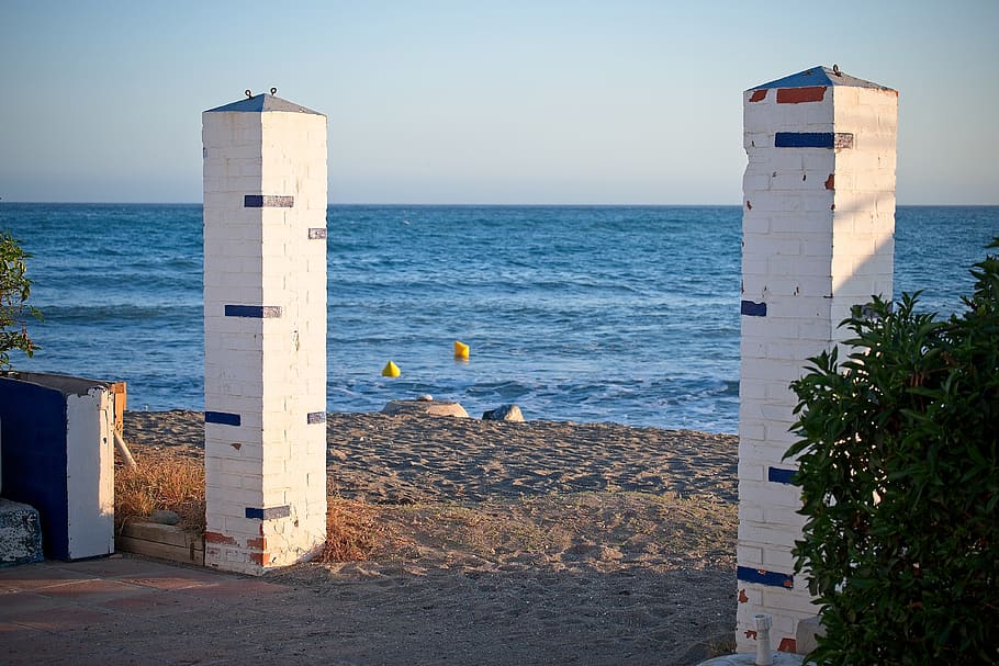 door, beach, blue, summer, relax, wallpaper, sunset, chill out HD wallpaper