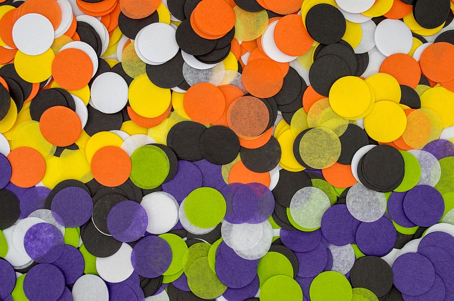 multicolored polka-dot decor lot, full frame, backgrounds, multi colored HD wallpaper