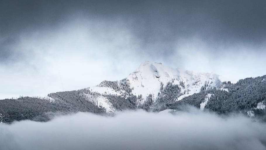 snow mountain, nature, outdoors, mountain range, peak, ice, winter HD wallpaper