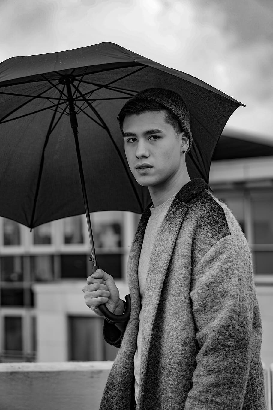 umbrella, one person, real people, standing, young adult, lifestyles HD wallpaper