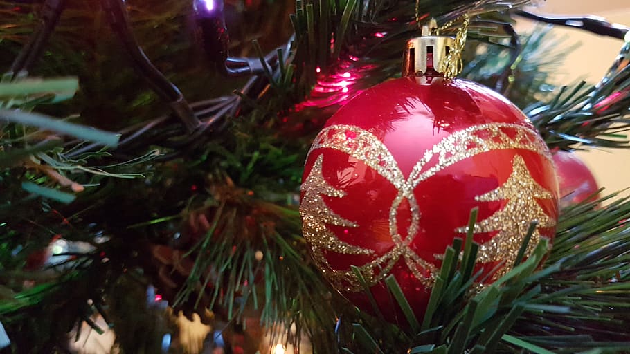 christmas, decorations, red, celebration, holiday, christmas ornament HD wallpaper