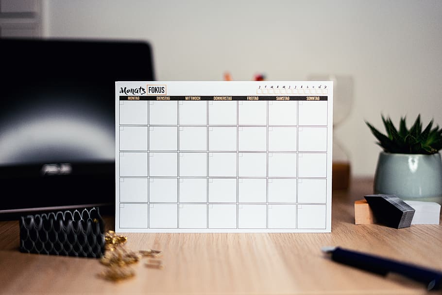 white calendar, indoors, table, communication, no people, office HD wallpaper