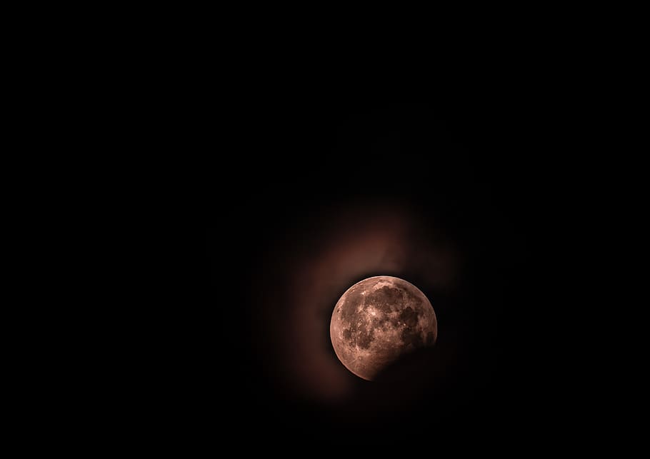 moon surrounded by black background, astronomy, space, sky, night HD wallpaper