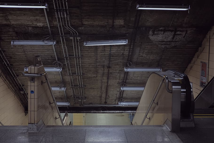 toronto, canada, ttc, metro, transport, urban, escalator, lines HD wallpaper