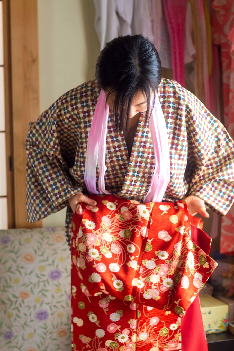 japan, tokyo, one person, indoors, real people, pattern, front view HD wallpaper