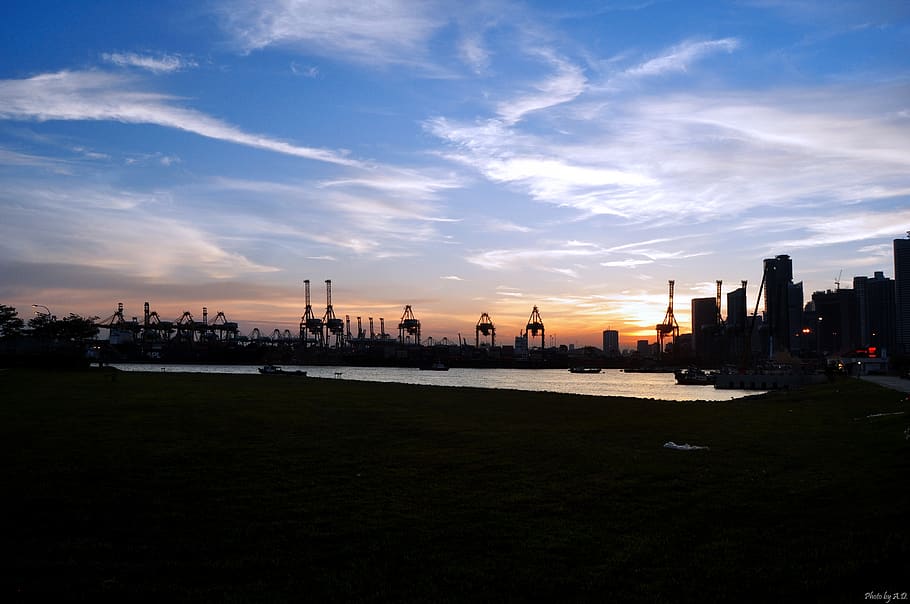 singapore, marina bay sands, marina port, sunset, architecture