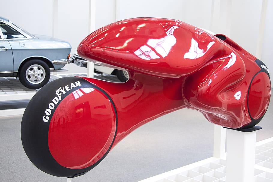 Red Concept Motorcycle, classic, design, drive, industry, race HD wallpaper