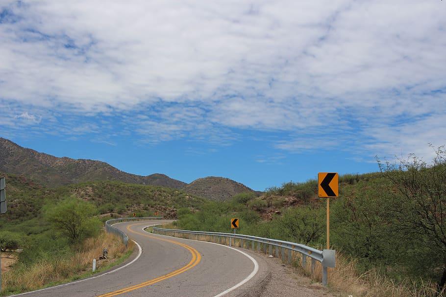 path, road, landscape, sign, sky, direction, the way forward HD wallpaper