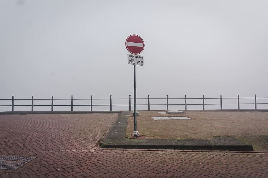 netherlands, amsterdam, java-eiland, whiteout, sign, traffic HD wallpaper