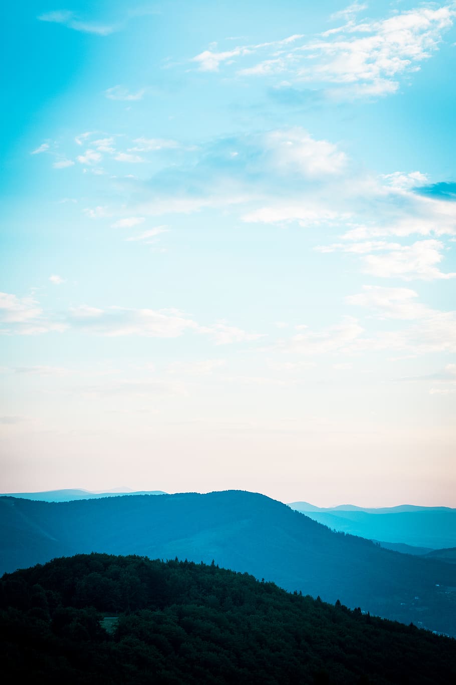 green mountain under white cloud, sky, landscape, nature, forest HD wallpaper