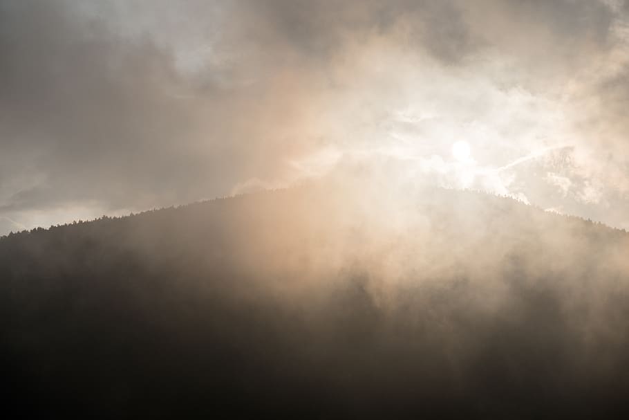fog, sunset, mountain, clouds, overlook, north carolina, tennessee HD wallpaper