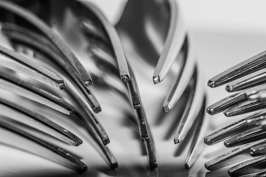 fork, cutlery, clothing, apparel, wire, plant, pollen, spiral HD wallpaper