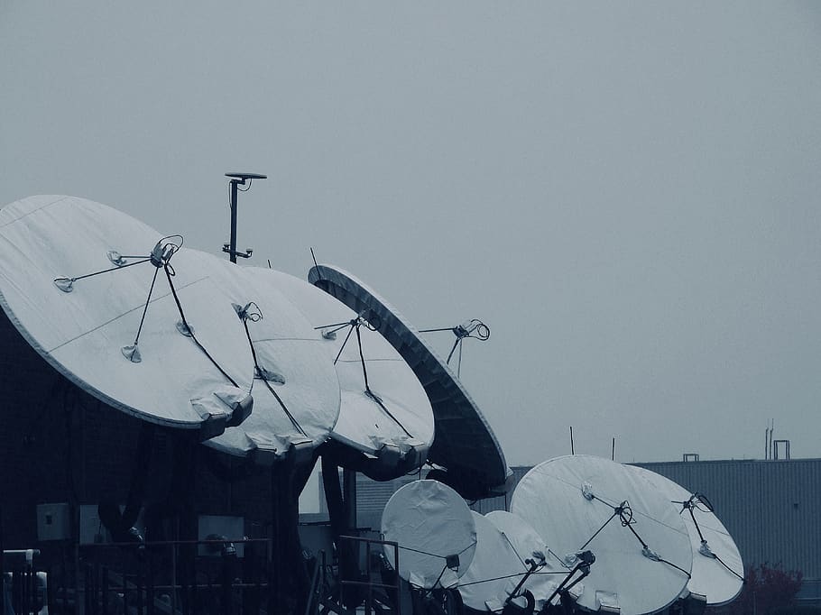 white satellite dish, electrical device, antenna, united states, HD wallpaper