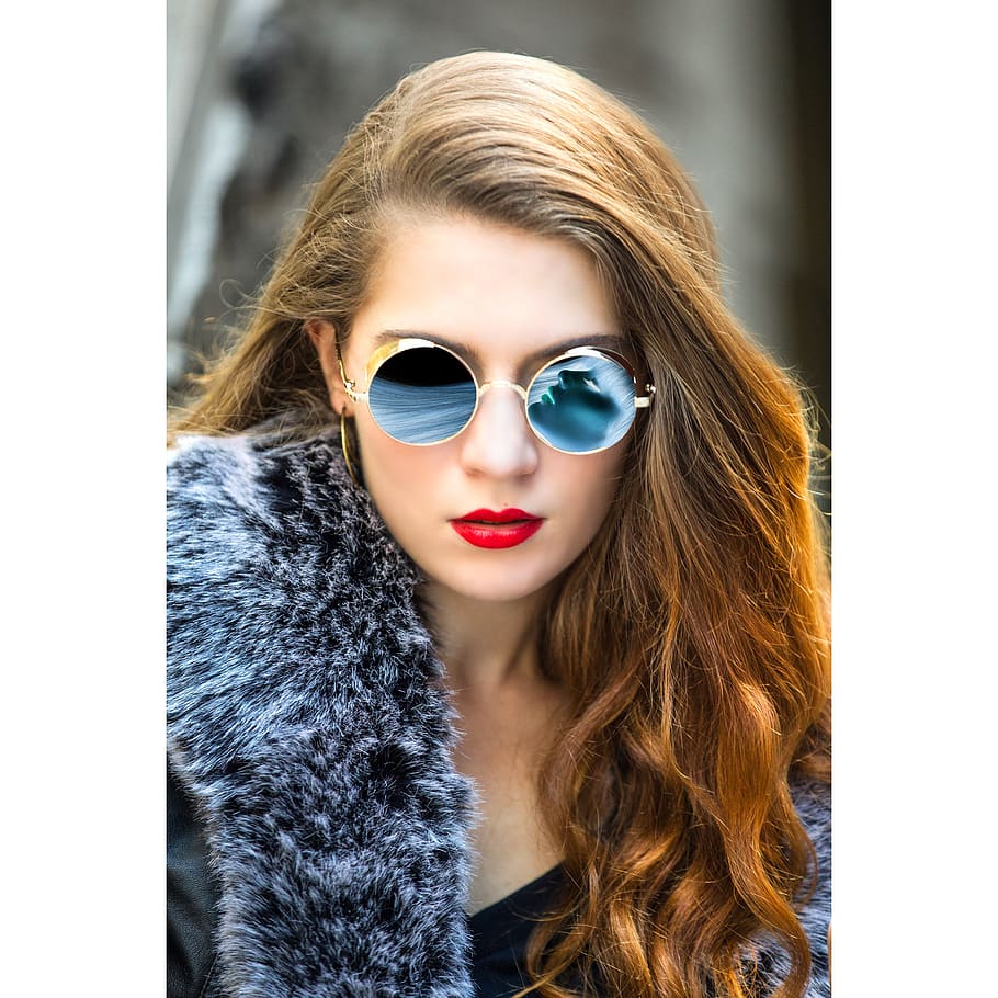 HD wallpaper: Woman Taking Selfie Wearing Round Blue Sunglasses, attractive  | Wallpaper Flare