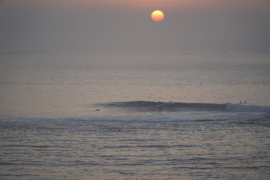 spain, loredo, surf, sunset, ocean, wave, water, sea, sky, scenics - nature HD wallpaper