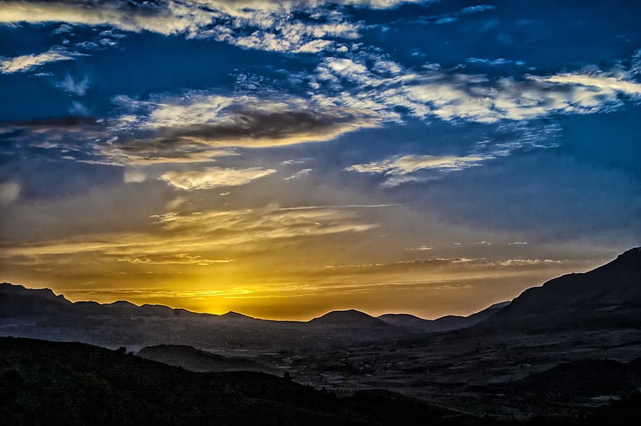 spain, nature, landscape, sky, clouds, horizon, mountain, cloud - sky HD wallpaper
