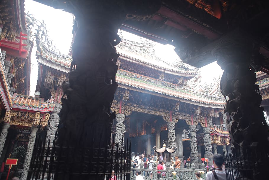 building, architecture, temple, human, person, worship, shrine HD wallpaper
