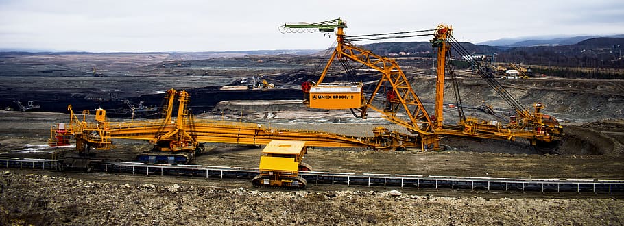 machine, excavator, coal mining, industry, mines, giant machine, HD wallpaper