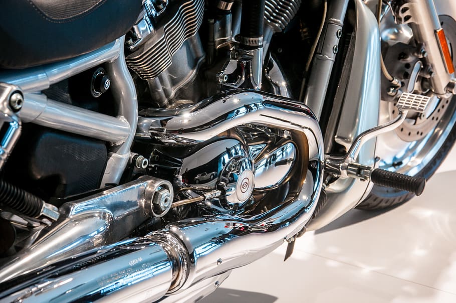 motorcycle, chrome, technology, metal, shiny, vehicle, two wheeled vehicle HD wallpaper