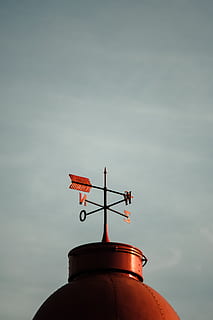 wind vane at daytime, the netherlands, rotterdam, red, weather vane HD wallpaper