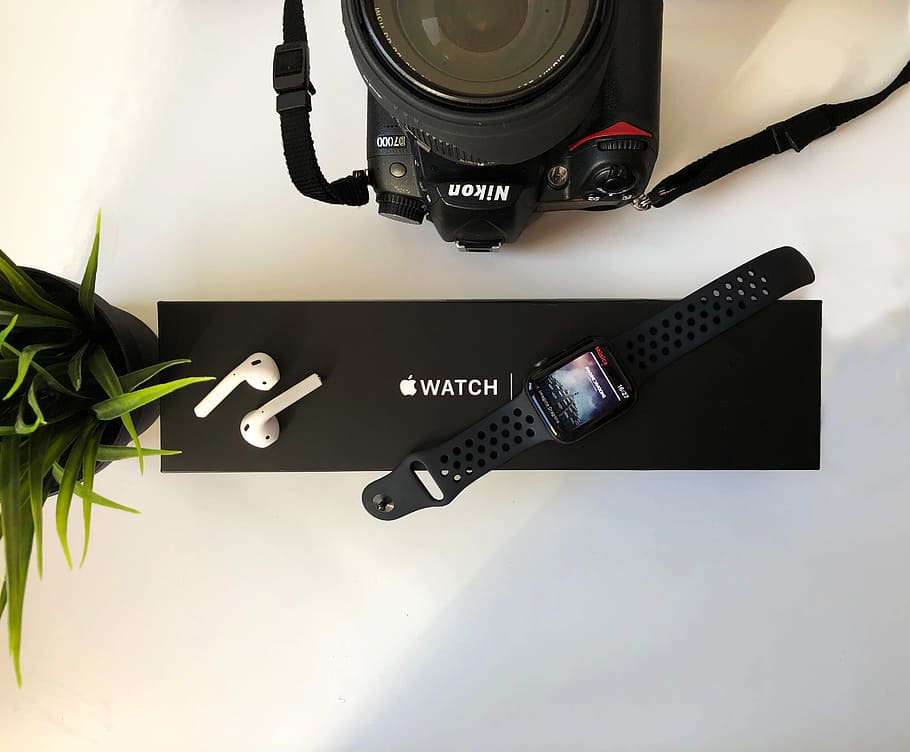 strap, camera, electronics, apple watch, digital camera, weapon HD wallpaper