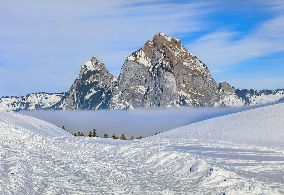 summit, peak, cliff, rock, slope, travel, travel destination HD wallpaper