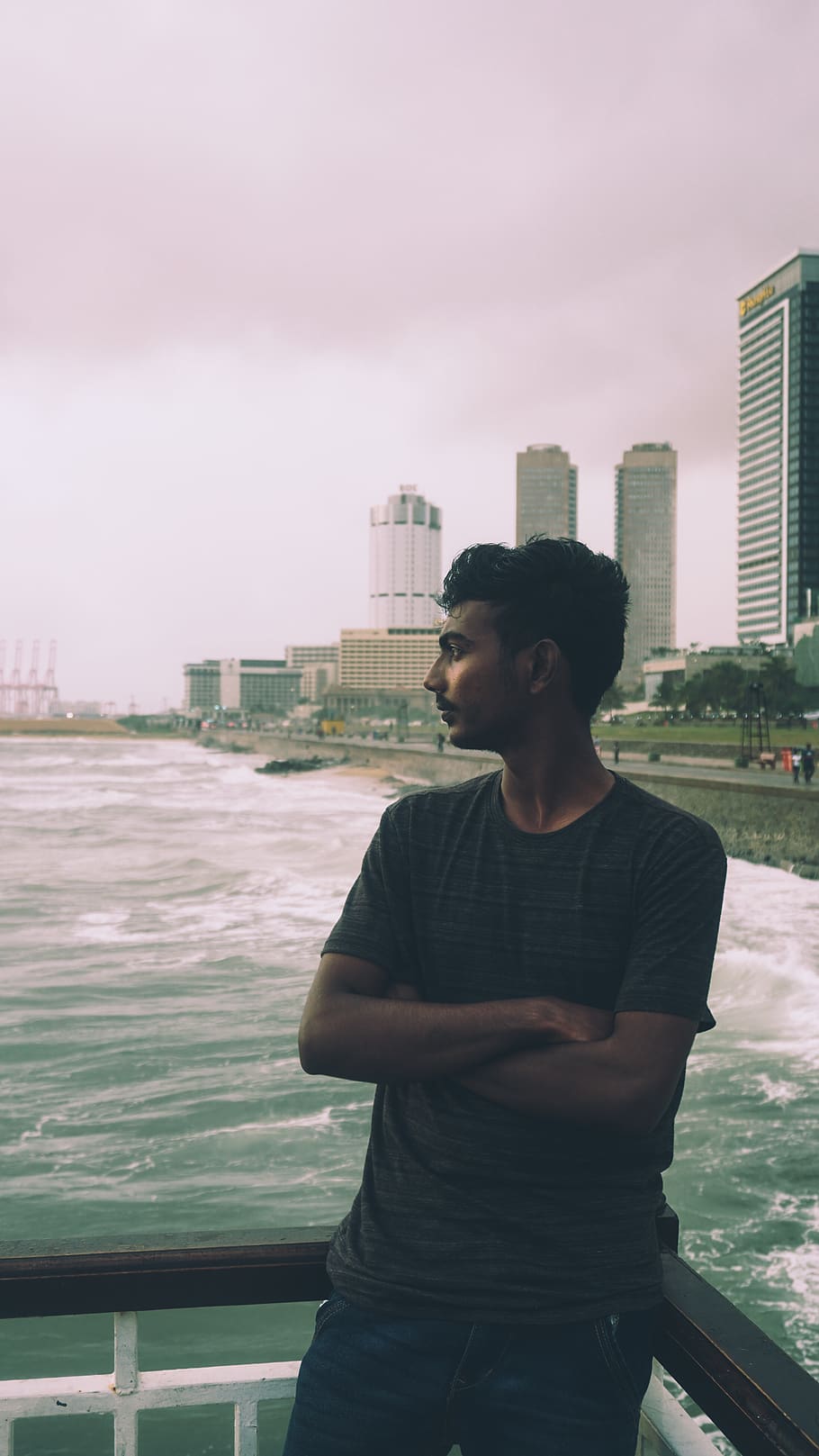people, city, waves, architecture, one person, built structure HD wallpaper
