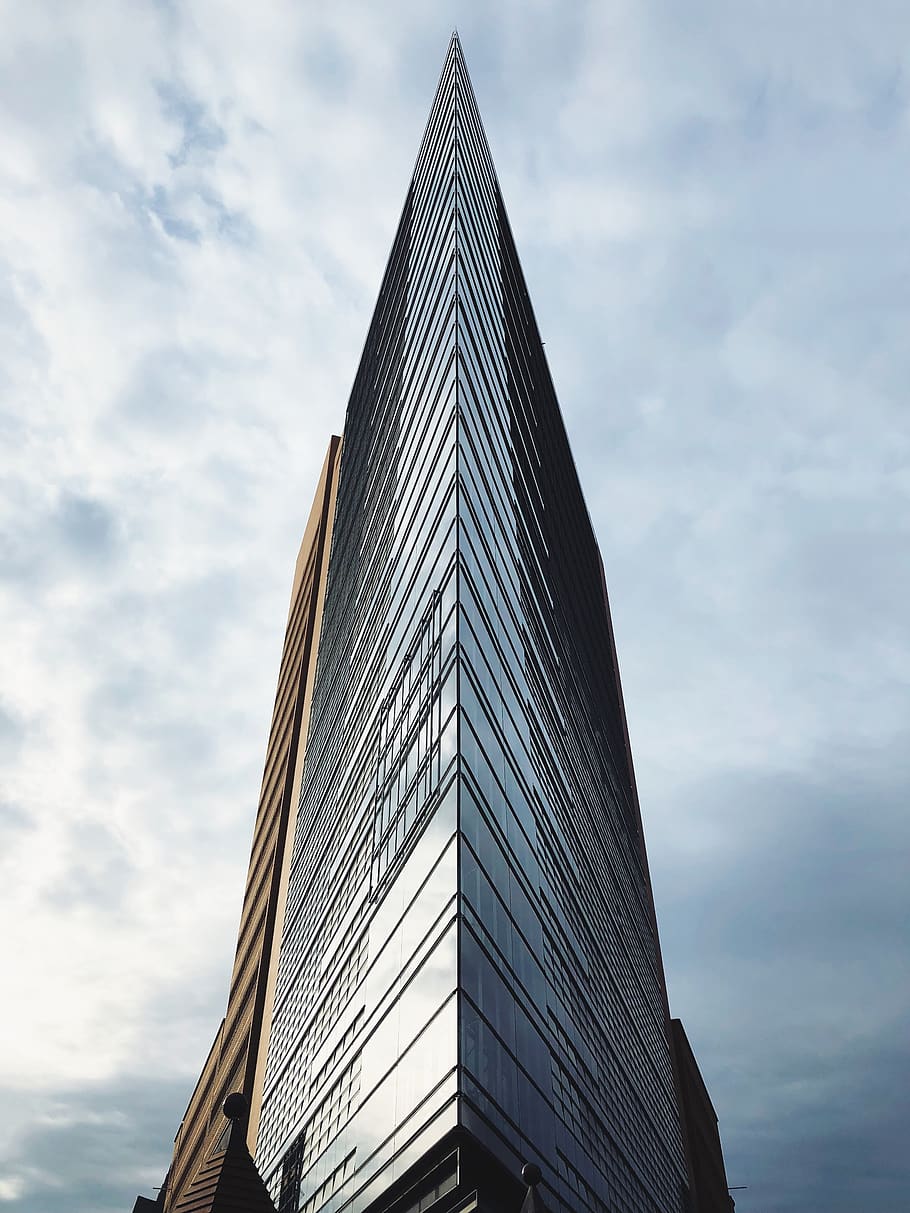 triangular curtain building during daytime, architecture, spire HD wallpaper