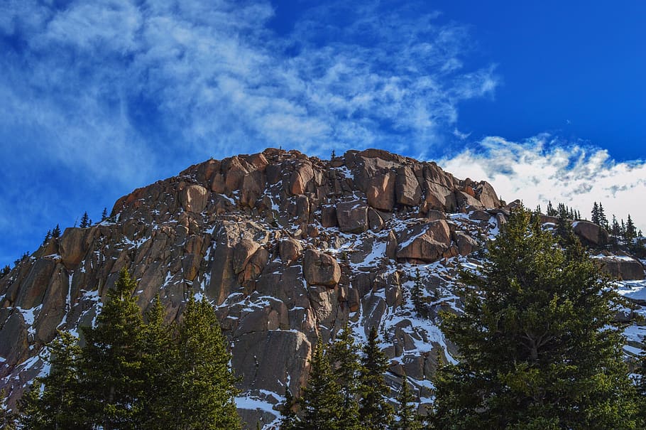 Rock Mountain, clouds, cold, daylight, daytime, environment, ice HD wallpaper