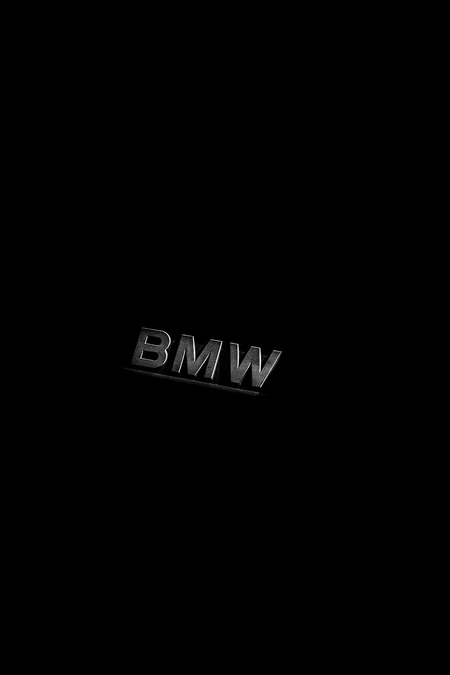 BMW emblem on black background, text, western script, communication HD wallpaper