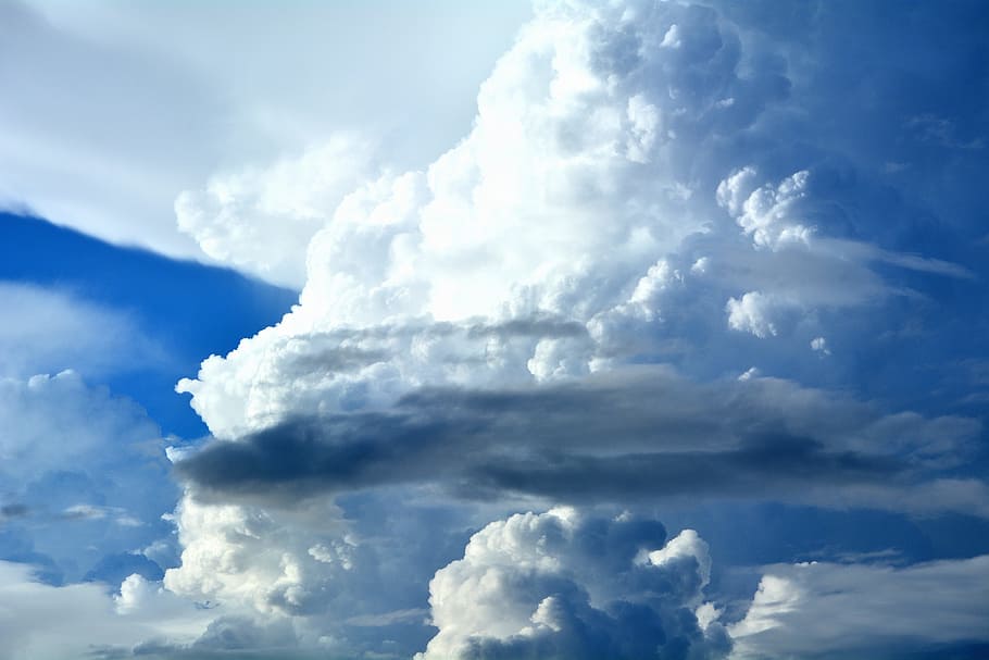 sky, cloud, cloudy, nature, blue, smoke, cloud - sky, cloudscape HD wallpaper