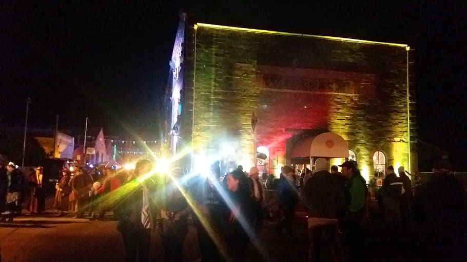 crowd scene, night, lights, atmosphere, festive, group of people HD wallpaper