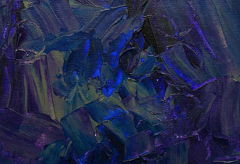 Blue and Purple Abstract Art, abstract painting, acrylic paint, HD wallpaper