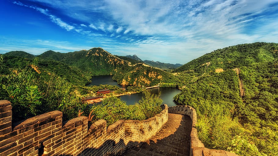 Great Wall of China, architecture, clouds, daylight, daytime, HD wallpaper