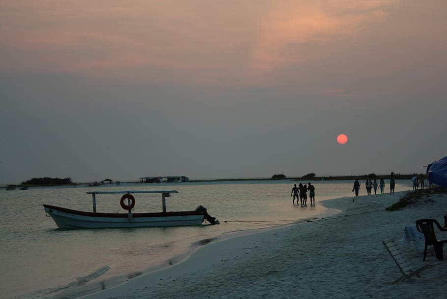 venezuela, tortuga island, sunset, sea, water, sky, nautical vessel, HD wallpaper