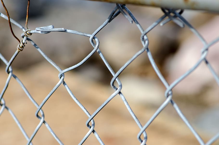 fence, macro, outdoors, bow, barricade, pattern, lock, chain HD wallpaper