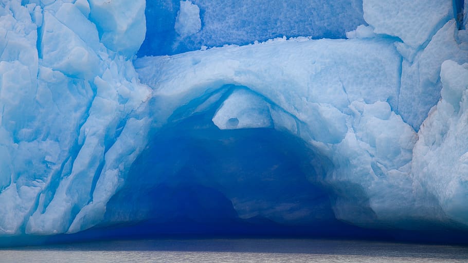 white ice cavern photo, nature, outdoors, snow, mountain, iceberg HD wallpaper