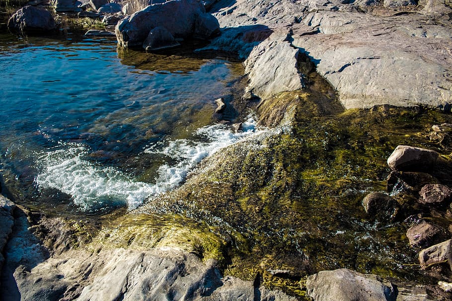 rapid, rock, stream, river, outdoor, water, rock - object, solid HD wallpaper